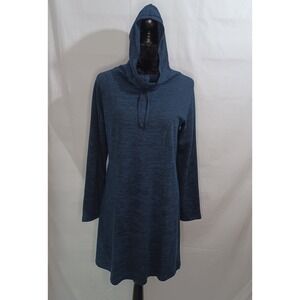 Women's NWT Neesha Drawstring Cowl Hoodie Blue Dress Size Medium